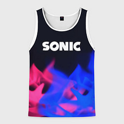 Мужская майка без рукавов Sonic neon flame