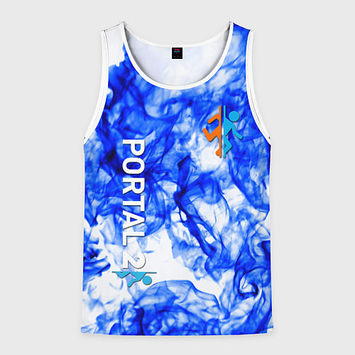 Мужская майка без рукавов Portal 2 flame blue / 3D-Белый – фото 1