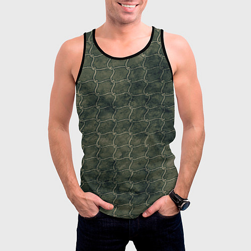 Мужская майка без рукавов Морская сеть / 3D-Черный – фото 3