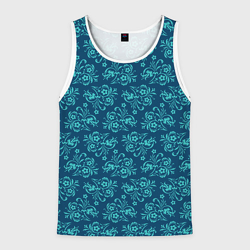 Мужская майка без рукавов Цветочные обои / 3D-Белый – фото 1