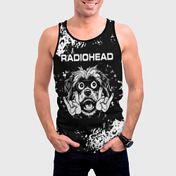 Майка-безрукавка мужская Radiohead рок пес, цвет: 3D-черный — фото 2