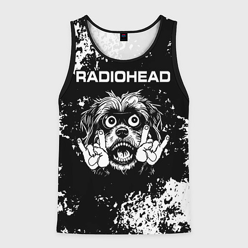 Мужская майка без рукавов Radiohead рок пес / 3D-Черный – фото 1