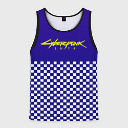 Майка-безрукавка мужская Cyberpunk 2077 клетка, цвет: 3D-черный
