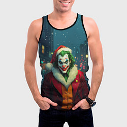 Майка-безрукавка мужская Джокер в новогоднем костюме, цвет: 3D-черный — фото 2