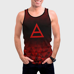 Майка-безрукавка мужская Thirty Seconds to Mars red poly, цвет: 3D-черный — фото 2