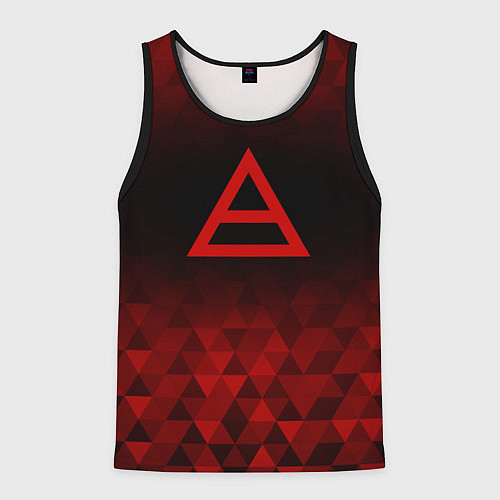 Мужская майка без рукавов Thirty Seconds to Mars red poly / 3D-Черный – фото 1