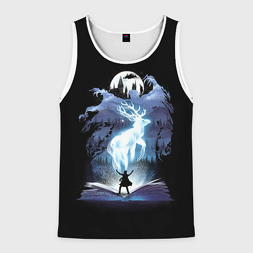 Мужская майка без рукавов Harry Potter patronus and dementors / 3D-Белый – фото 1