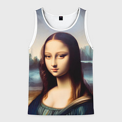 Мужская майка без рукавов Нейросеть- азиатская Мона Лиза
