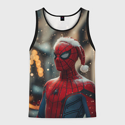 Майка-безрукавка мужская New year Spider-man, цвет: 3D-черный