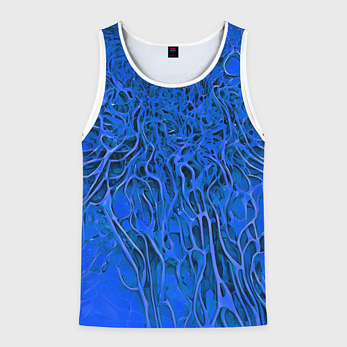 Мужская майка без рукавов Синий симбионт абстракция / 3D-Белый – фото 1