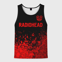 Мужская майка без рукавов Radiohead - red gradient посередине