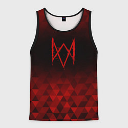 Майка-безрукавка мужская Watch Dogs red poly, цвет: 3D-черный