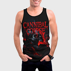 Майка-безрукавка мужская Cannibal Corpse кровавый череп, цвет: 3D-черный — фото 2