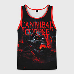 Майка-безрукавка мужская Cannibal Corpse кровавый череп, цвет: 3D-красный