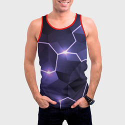 Майка-безрукавка мужская Молниеносная геометрия с подсветкой, цвет: 3D-красный — фото 2