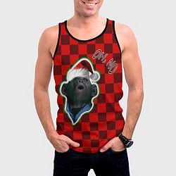 Майка-безрукавка мужская Новогодняя oh, no обезьяна, цвет: 3D-черный — фото 2