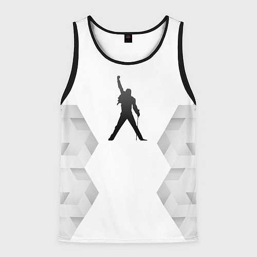 Мужская майка без рукавов Queen white poly / 3D-Черный – фото 1