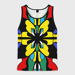 Майка-безрукавка мужская Яркий калейдоскоп, цвет: 3D-черный