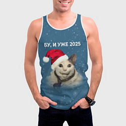 Майка-безрукавка мужская Бу испугался уже 2025, цвет: 3D-белый — фото 2