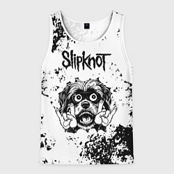 Майка-безрукавка мужская Slipknot - рок пес, цвет: 3D-белый
