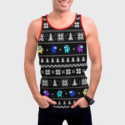 Майка-безрукавка мужская Ornament - Among Us new year, цвет: 3D-красный — фото 2