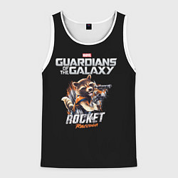 Майка-безрукавка мужская Ракета стражи галактики, цвет: 3D-белый