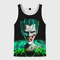 Майка-безрукавка мужская Безумный клоун Джокер, цвет: 3D-белый