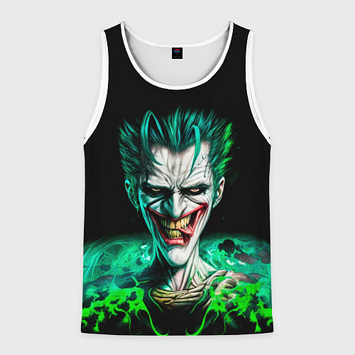 Мужская майка без рукавов Безумный клоун Джокер / 3D-Белый – фото 1