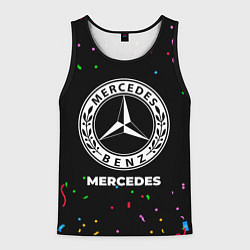 Майка-безрукавка мужская Mercedes конфети, цвет: 3D-черный