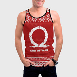 Майка-безрукавка мужская Новогодний God of War, цвет: 3D-черный — фото 2