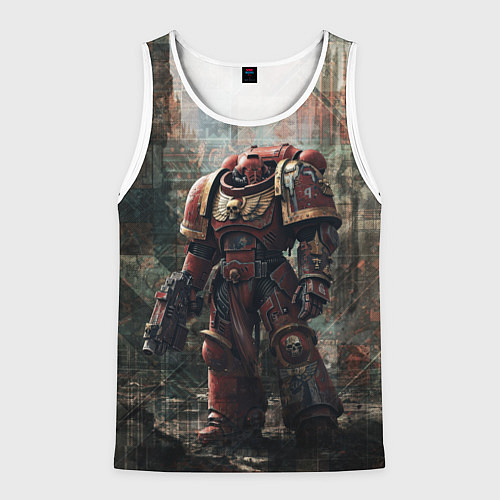 Мужская майка без рукавов Космодесантник с болтером / 3D-Белый – фото 1
