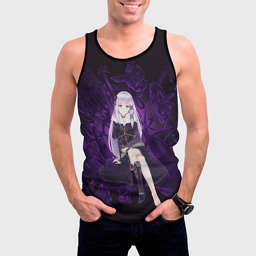 Мужская майка без рукавов Сателла Re:Zero / 3D-Черный – фото 3