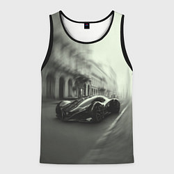 Мужская майка без рукавов Спорткар в серых тонах