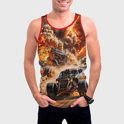 Майка-безрукавка мужская Mad Max - explosion cars, цвет: 3D-красный — фото 2