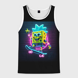 Мужская майка без рукавов Sponge Bob on a skateboard - ai art fantasy
