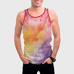 Майка-безрукавка мужская Краски акварели, цвет: 3D-красный — фото 2