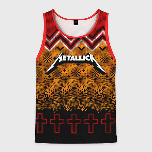 Мужская майка без рукавов Metallica christmas ugly sweater / 3D-Красный – фото 1