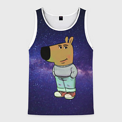 Майка-безрукавка мужская Чиловый парень в космосе, цвет: 3D-белый