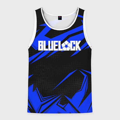 Мужская майка без рукавов Блюлок - синяя абстракция / 3D-Белый – фото 1