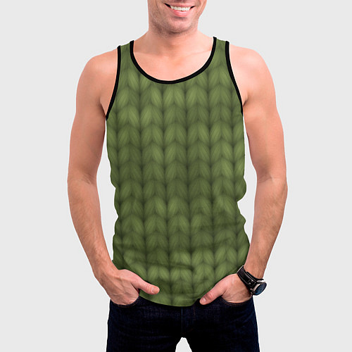 Мужская майка без рукавов Лесное тепло / 3D-Черный – фото 3