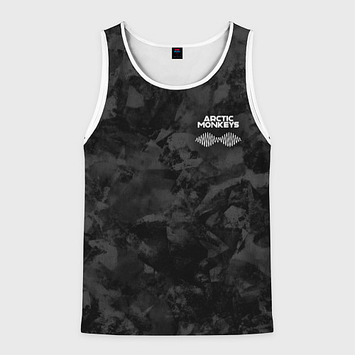 Мужская майка без рукавов Arctic Monkeys - серый тайдай / 3D-Белый – фото 1