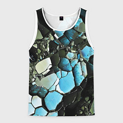 Майка-безрукавка мужская Чёрно-синий камень, цвет: 3D-белый