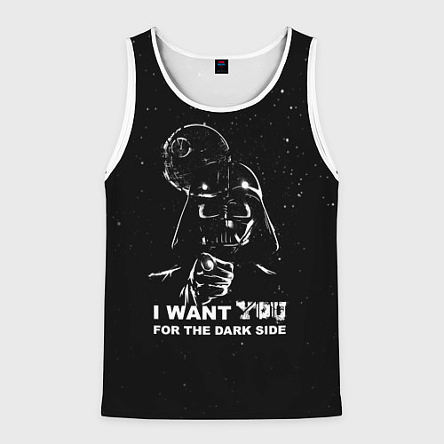 Мужская майка без рукавов Переходи на темную сторону / 3D-Белый – фото 1