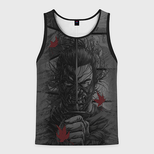 Мужская майка без рукавов Дзин Сакай - самурай / 3D-Черный – фото 1