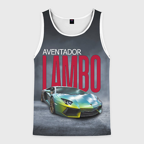 Мужская майка без рукавов Итальянский суперкар Lambo Aventador / 3D-Белый – фото 1