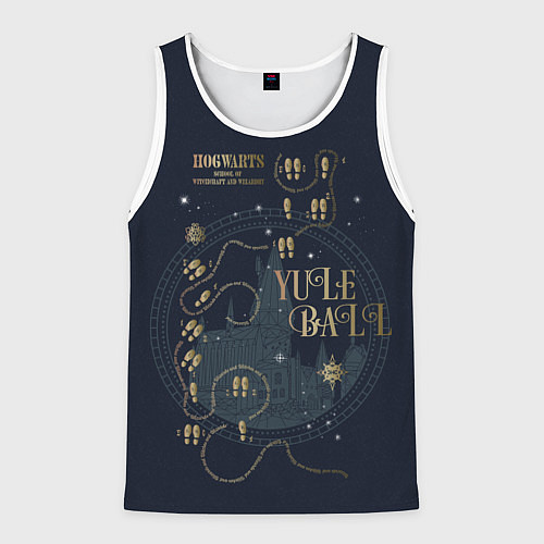 Мужская майка без рукавов Святочный Бал - Гарри Поттер / 3D-Белый – фото 1