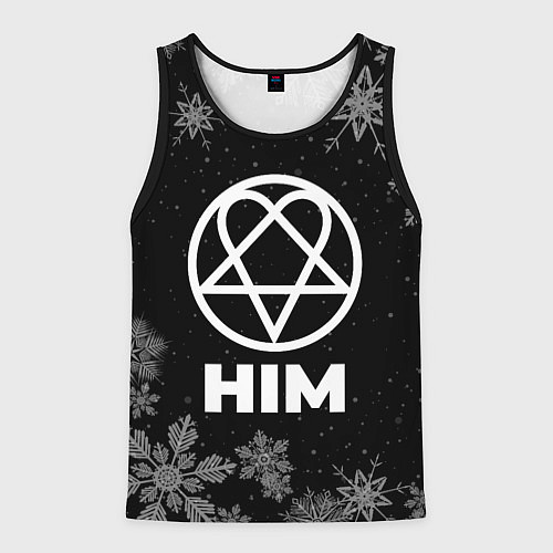 Мужская майка без рукавов Снежный HIM / 3D-Черный – фото 1
