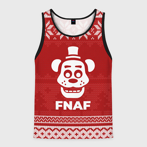 Мужская майка без рукавов Новогодний FNAF / 3D-Черный – фото 1