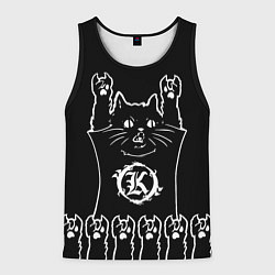 Майка-безрукавка мужская Кукрыниксы: рок кот, цвет: 3D-черный