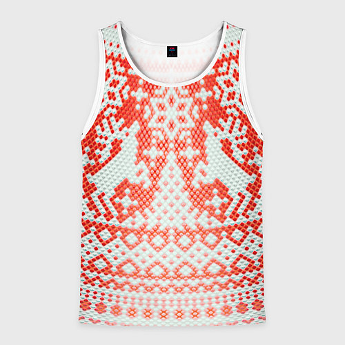 Мужская майка без рукавов Новогодняя шкура змеи / 3D-Белый – фото 1